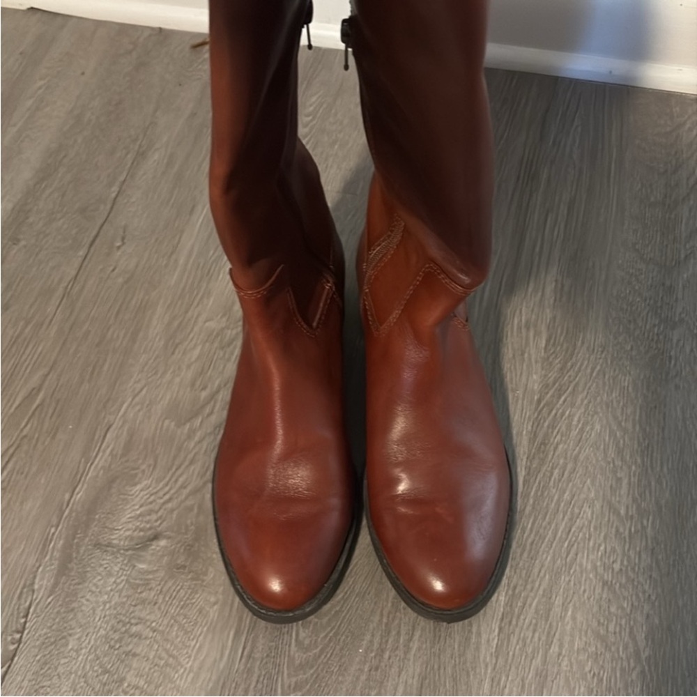 Brown Leather Knee-High Boots - Picture 2 of 4